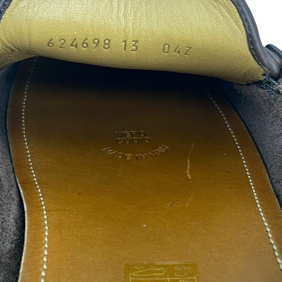 Gucci Ayrton Web GG Logo Horsebit Leather Driver Loafer Brown Size 13 - Picture 14 of 15